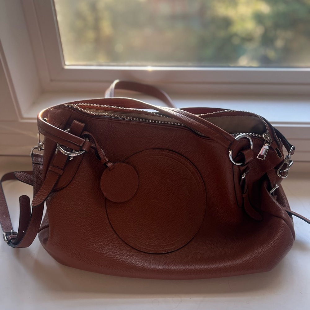Tucker tweed equestrian Brown Leather Women's Bag gorgeous leather like new